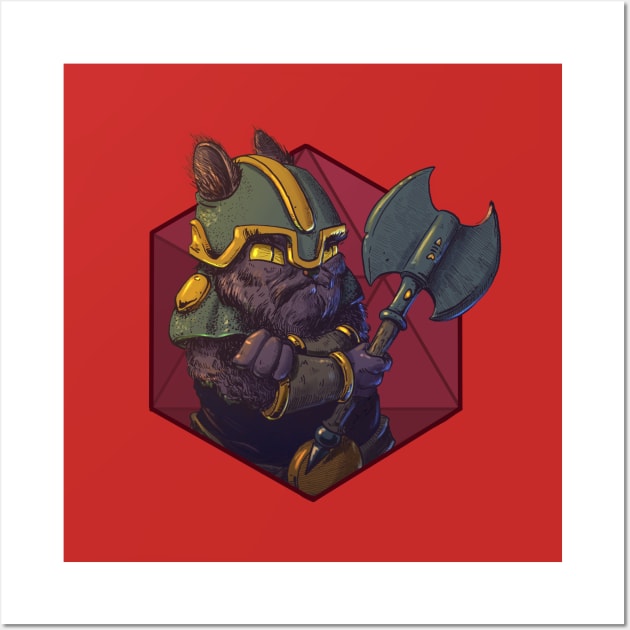 RPG Cat Persian dwarf warrior Wall Art by Carlos CD